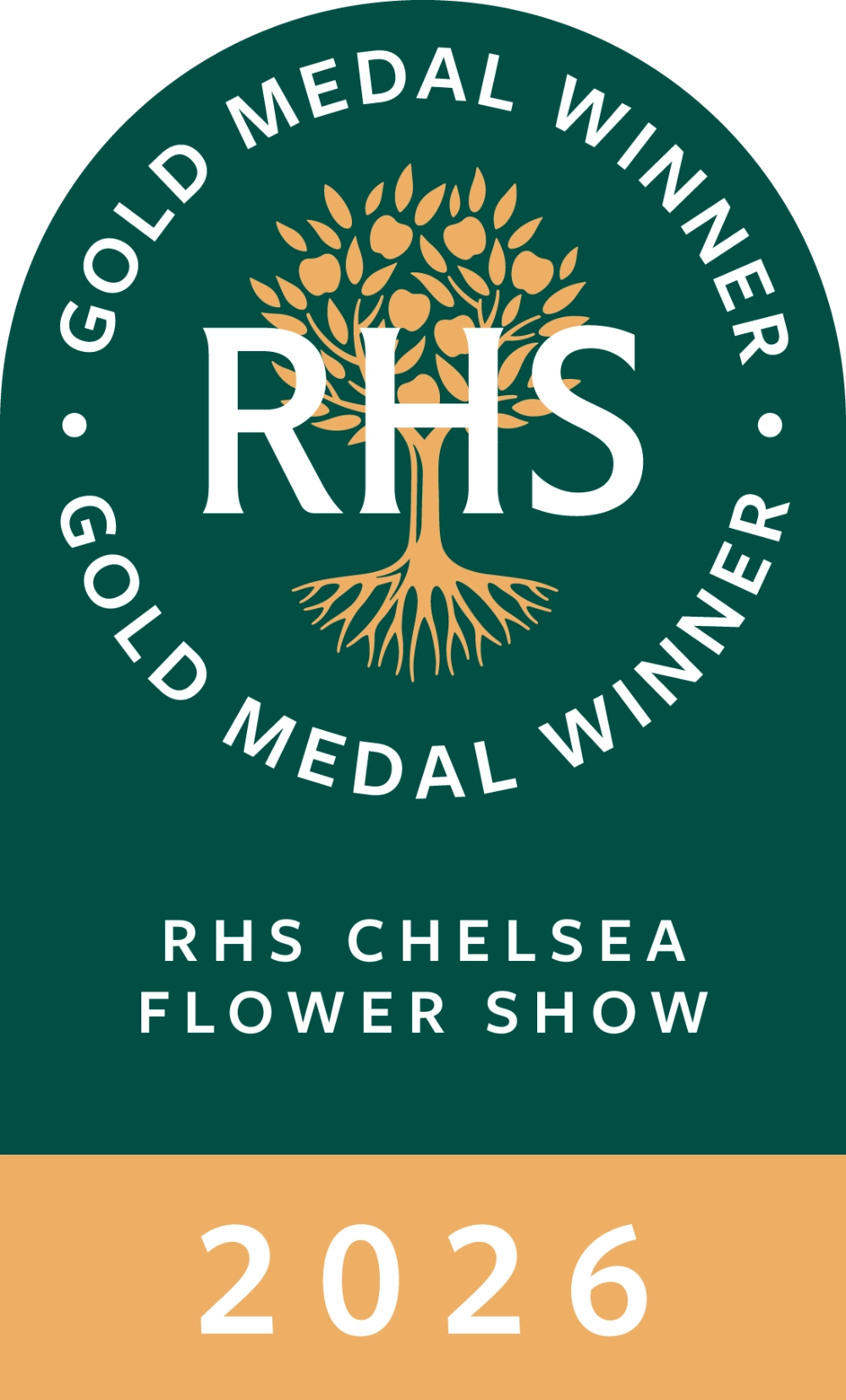 RHS Chelsea Flower Show - 2026 gold medal winner badge